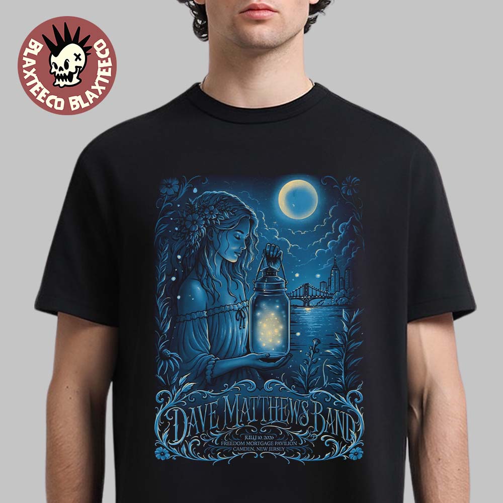 Dave Matthews Band Camden New Jersey 2026 Day 1 Gig Poster Freedom Mortgage Pavilion July 10 2026 T-Shirt Dave Matthews Band Camden New Jersey 2026 Day 1 Gig Poster Freedom Mortgage Pavilion July 10 2026 T-Shirt