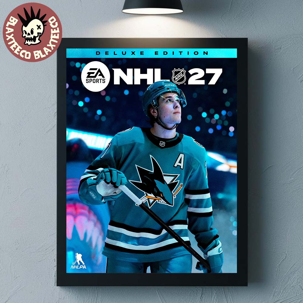 EA Sports NHL 27 Macklin Celebrini San Jose Sharks Cover Athlete Deluxe Edition Home Decor Poster Canvas EA Sports NHL 27 Macklin Celebrini San Jose Sharks Cover Athlete Deluxe Edition Home Decor Poster Canvas