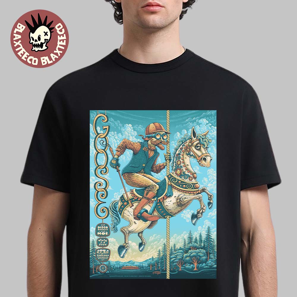 Goose Saratoga Springs New York 2026 Event Poster At Saratoga Performing Arts Center On July 3 And 4 2026 With Disco Biscuits And MOE T-Shirt Goose Saratoga Springs New York 2026 Event Poster At Saratoga Performing Arts Center On July 3 And 4 2026 With Disco Biscuits And MOE T-Shirt
