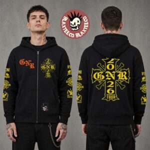 Guns N Roses 2026 World Tour Merch Cross Zip Up Hoodie