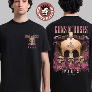 Guns N Roses Paris France 2026 Night 1 Exclusive Merch Tee At Accor Arena On July 1 2026 Two Sided T-Shirt