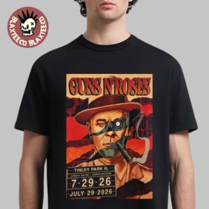 Guns N Roses Poster Lithograph Tinley Park Illinois Chicago 2026 At Credit Union 1 Amphitheatre On July 29 2026 T-Shirt