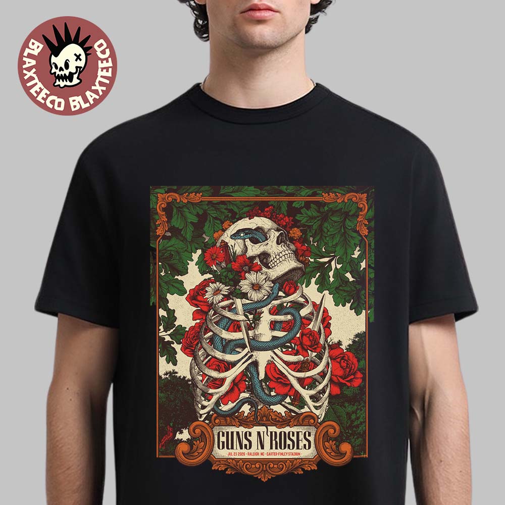Guns N Roses Raleigh North Carolina 2026 Event Poster At Carter Finley Stadium On July 23 2026 Unisex T-Shirt Guns N Roses Raleigh North Carolina 2026 Event Poster At Carter Finley Stadium On July 23 2026 Unisex T-Shirt