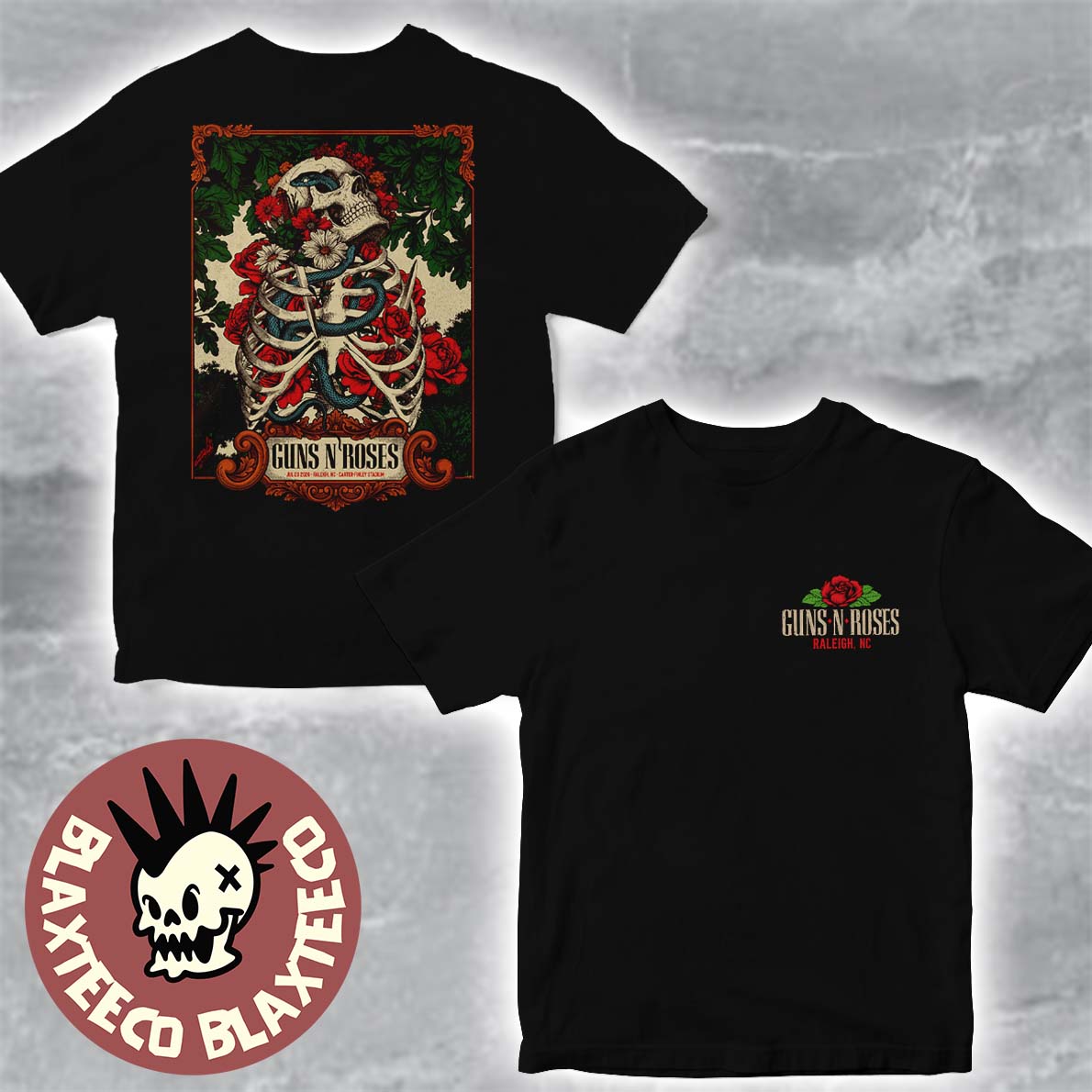 Guns N Roses Raleigh North Carolina 2026 Exclusive Event Tee At Carter Finley Stadium On July 23 2026 Two Sided T-Shirt Guns N Roses Raleigh North Carolina 2026 Exclusive Event Tee At Carter Finley Stadium On July 23 2026 Two Sided T-Shirt