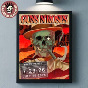Guns N Roses Tinley Park IL 2026 Event Poster Live At Credit Union 1 Amphitheatre On July 29 2026 Home Decor Poster Canvas