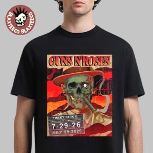 Guns N Roses Tinley Park IL 2026 Event Poster Live At Credit Union 1 Amphitheatre On July 29 2026 T-Shirt