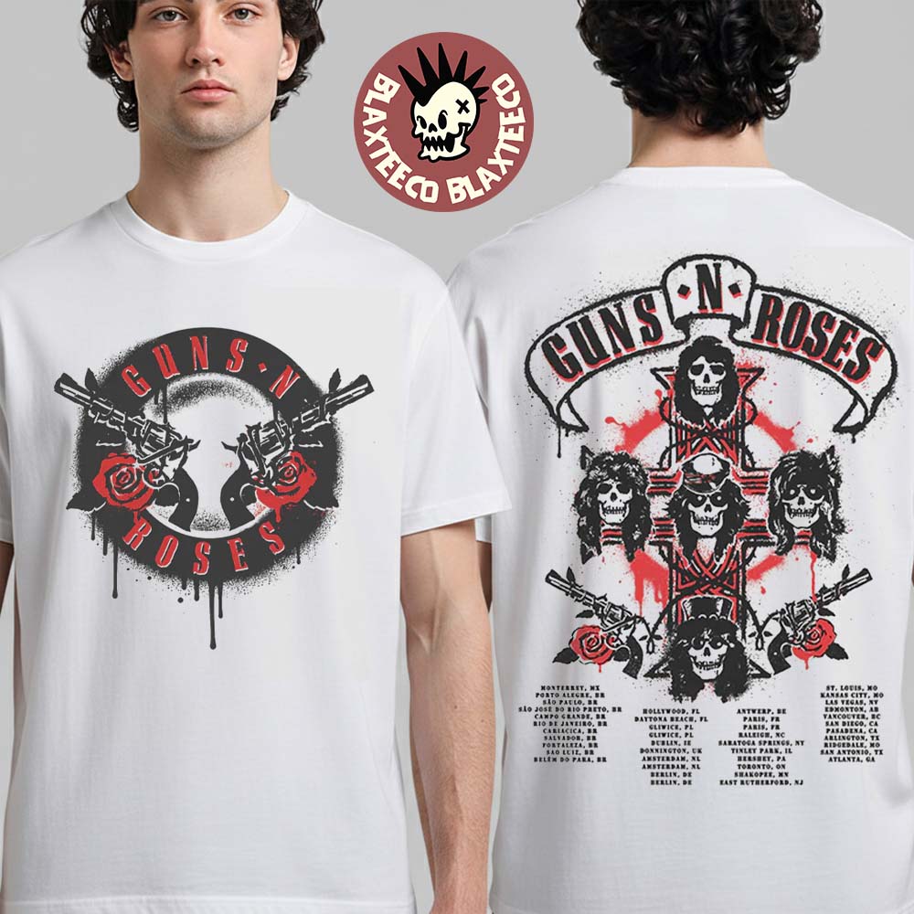 Guns N Roses World Tour 2026 Merch Spray Painted T-Shirt Guns N Roses World Tour 2026 Merch Spray Painted T-Shirt