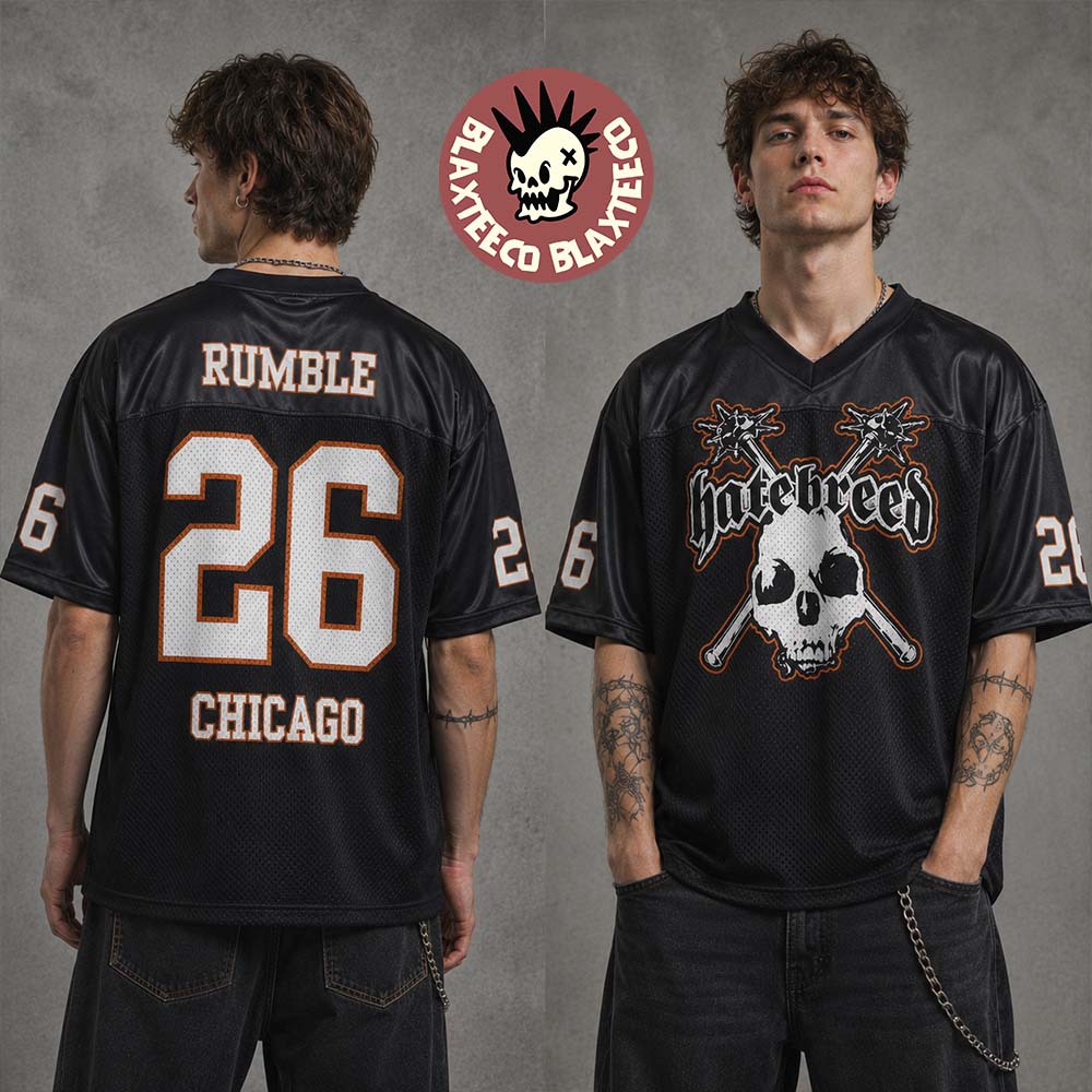 Hatebreed Chicago IL The Rumble Festival 2026 Venue Merch At Cobra Lounge Lot On 17 July 2026 Football Jersey Hatebreed Chicago IL The Rumble Festival 2026 Venue Merch At Cobra Lounge Lot On 17 July 2026 Football Jersey