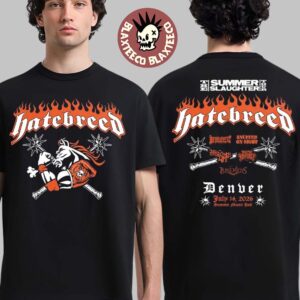 Hatebreed Denver Colorado 2026 The Summer Slaughter Tour Merch Tee Live At Summit Music Hall On July 14 2026 Denver Broncos T-Shirt