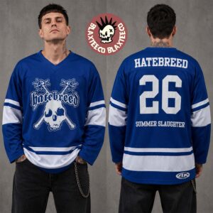 Hatebreed Toronto Canada 2026 Summer Slaughter Tour Merch Blue Hockey Jersey