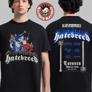 Hatebreed Toronto Canada 2026 Summer Slaughter Tour Merch Live At Phoenix Concert Theatre On July 23 2026 Two Sided T-Shirt