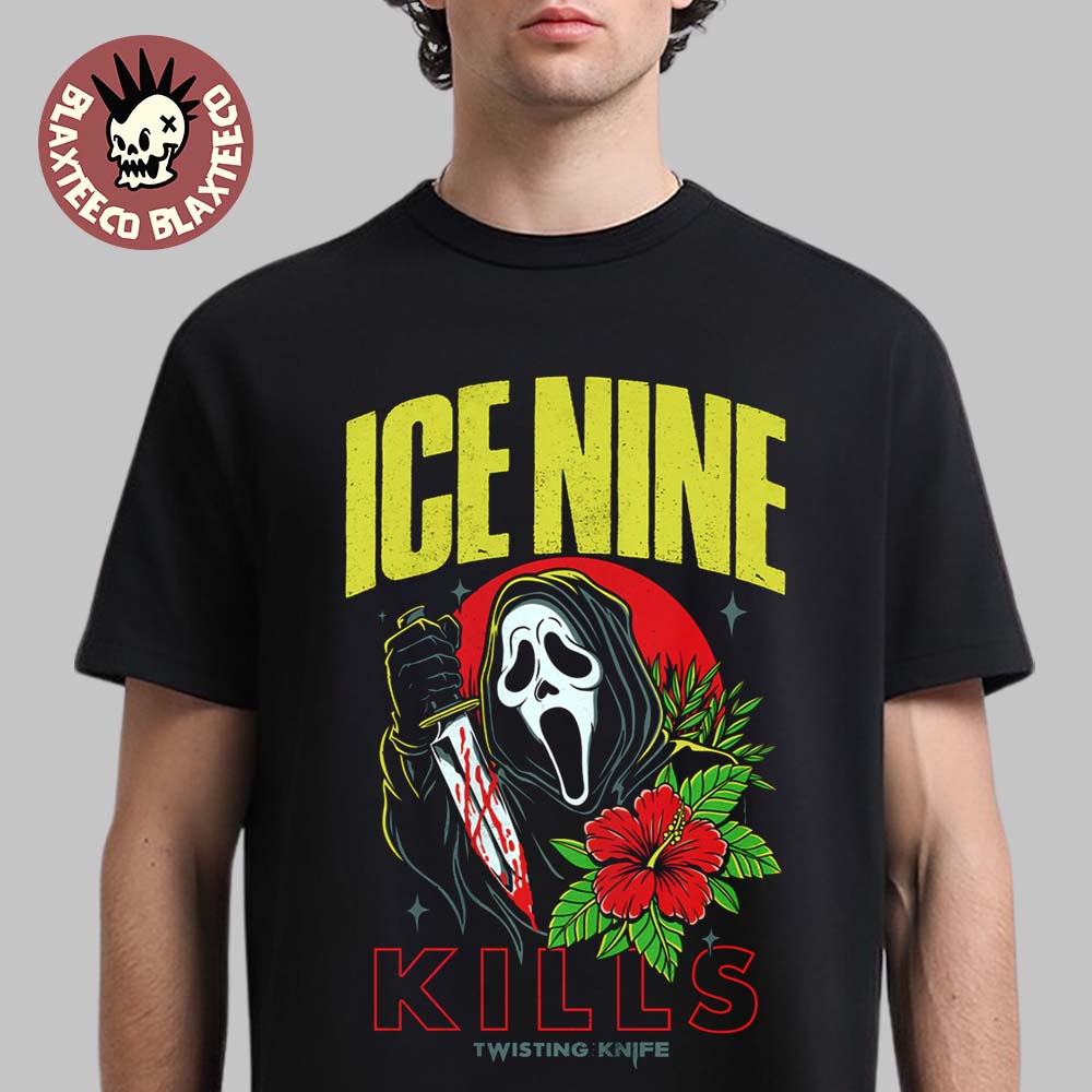 Ice Nine Kills Summer Of Silence 2026 Collection Ghostface Twisting Knife Aloha Sidney Tee Ice Nine Kills Summer Of Silence 2026 Collection Ghostface Twisting Knife Aloha Sidney Tee