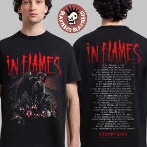 In Flames European Tour 2026 Merch Official Artwork With Dates T-Shirt