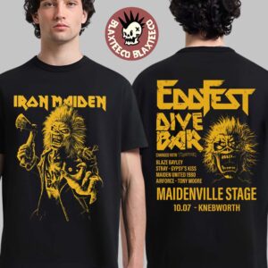Iron Maiden EddFest 2026 Knebworth Merch Eddie Dive Bar Tee On July 10 2026 Charged With Trooper T-Shirt