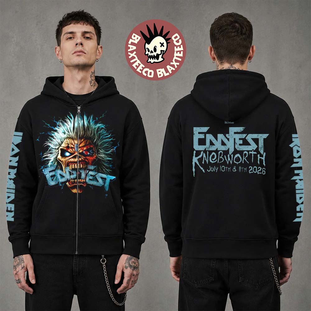 Iron Maiden EddFest 2026 Knebworth Merch On July 10 And 11 2026 Eddie Head Zip Up Hoodie Iron Maiden EddFest 2026 Knebworth Merch On July 10 And 11 2026 Eddie Head Zip Up Hoodie