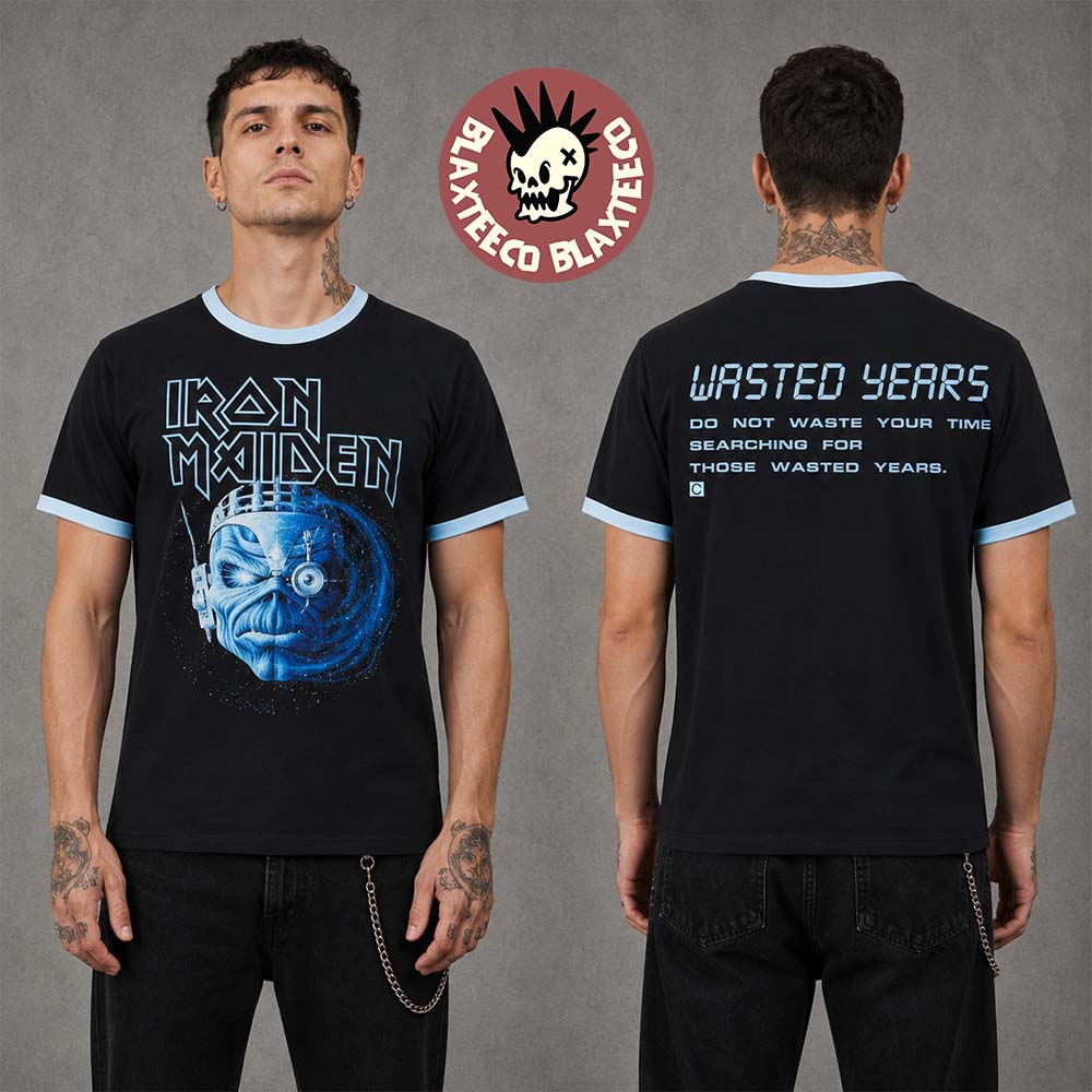 Iron Maiden Summer 2026 Collection Wasted Years Ringer T-Shirt Iron Maiden Summer 2026 Collection Wasted Years Ringer T-Shirt