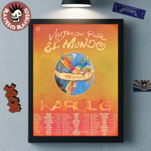 Karol G Viajando Por El Mundo Tropitour 2026 Schedule Dates Home Decor Poster Canvas