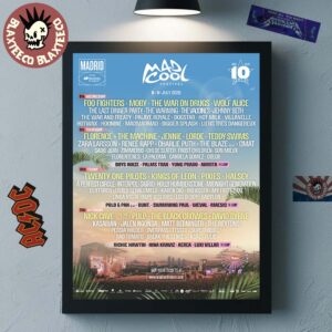 Mad Cool Festival 2026 Lineup Poster Madrid Spain From 8 To 11 July 2026 Home Decor Poster Canvas