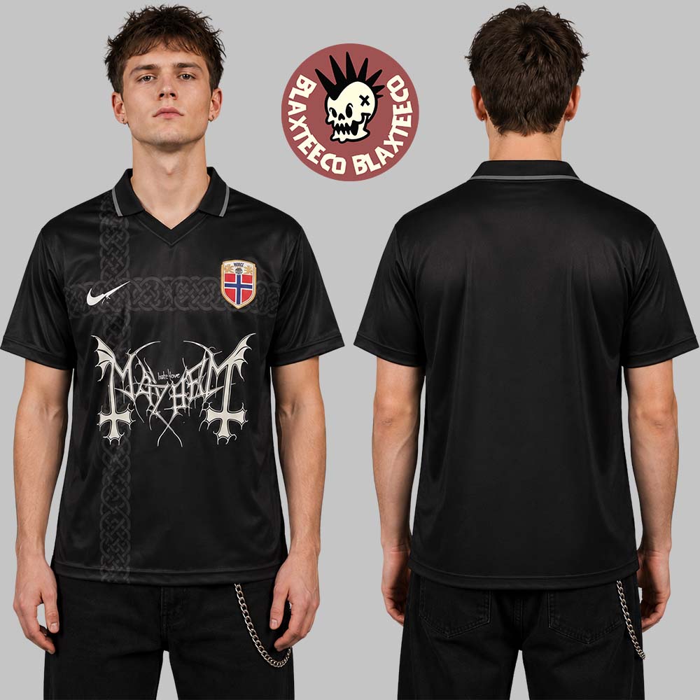 Mayhem Noirway Nike Norway Football Team Black Football Jersey Mayhem Noirway Nike Norway Football Team Black Football Jersey