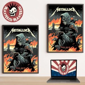 Metallica M72 London England 2026 Night 1 Venue Poster At London Stadium On 3 July 2026 Art By Luke Preece Home Decor Poster Canvas