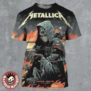 Metallica M72 London England 2026 Night 1 Venue Poster At London Stadium On 3 July 2026 Art By Luke Preece All Over Print Shirt