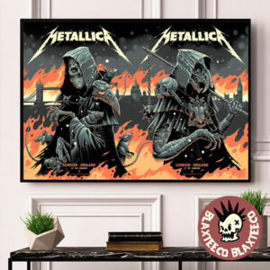 Metallica M72 London England UK 2026 Night 1 And 2 Combined Set Event Poster At London Stadium On 3 And 5 June 2026 Decor Poster Canvas