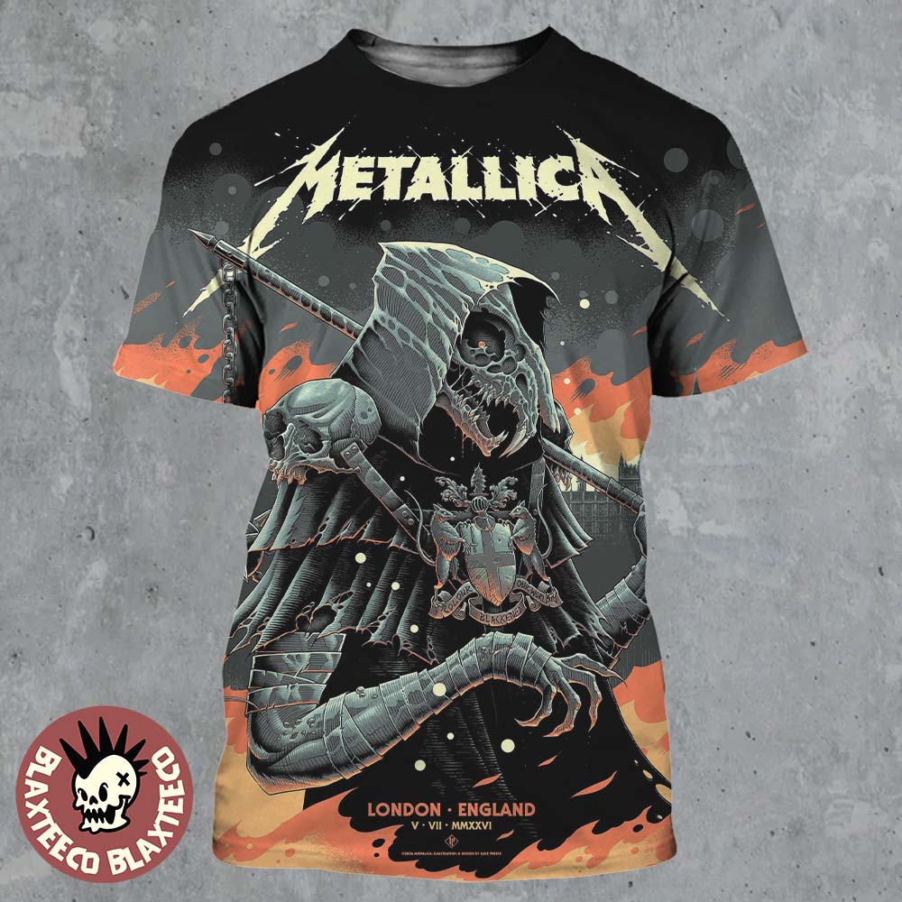 Metallica M72 London England UK 2026 Night 2 Event Poster At London Stadium On 5 June 2026 All Over Print Shirt Metallica M72 London England UK 2026 Night 2 Event Poster At London Stadium On 5 June 2026 All Over Print Shirt