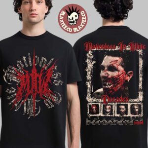 Motionless In White MIW The Sweat And Blood Tour 2026 Merch Decades So Tear Me Apart And You Will See T-Shirt