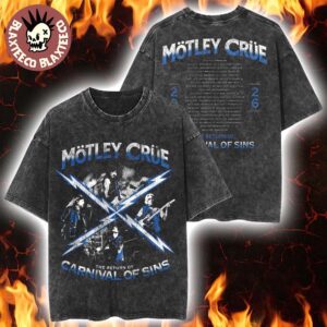 Motley Crue The Return Of Carnival Of Sins 2026 Tour North America Merch Vintage Washed Tee