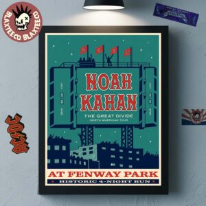 Noah Kahan Live In Boston 2026 Exclusive Poster At Fenway Park On July 7 8 10 11 2026 Home Decor Poster Canvas