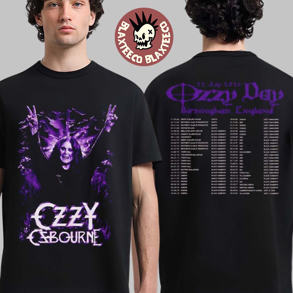Ozzy Osbourne Ozzy Day 2026 Birmingham England 22 July 2026 Celebrates Two Sided T-Shirt Ozzy Osbourne Ozzy Day 2026 Birmingham England 22 July 2026 Celebrates Two Sided T-Shirt