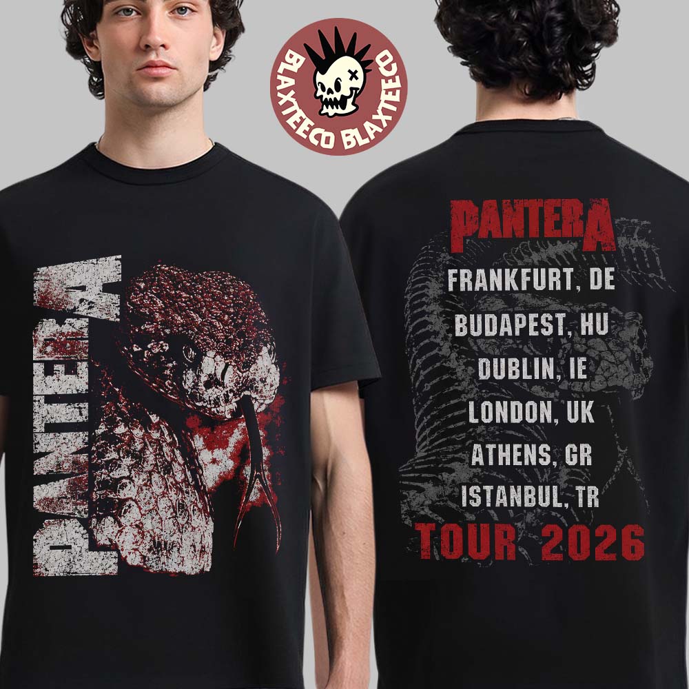 Pantera UK And EU Tour 2026 Merch Rattlesnake T-Shirt Pantera UK And EU Tour 2026 Merch Rattlesnake T-Shirt
