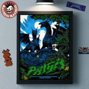 Phish Dry Goods Columbia Maryland 2026 Exclusive Event Poster At Merriweather Post Pavilion On July 18 And 19 2026 Black Dragons Home Decor Poster Canvas
