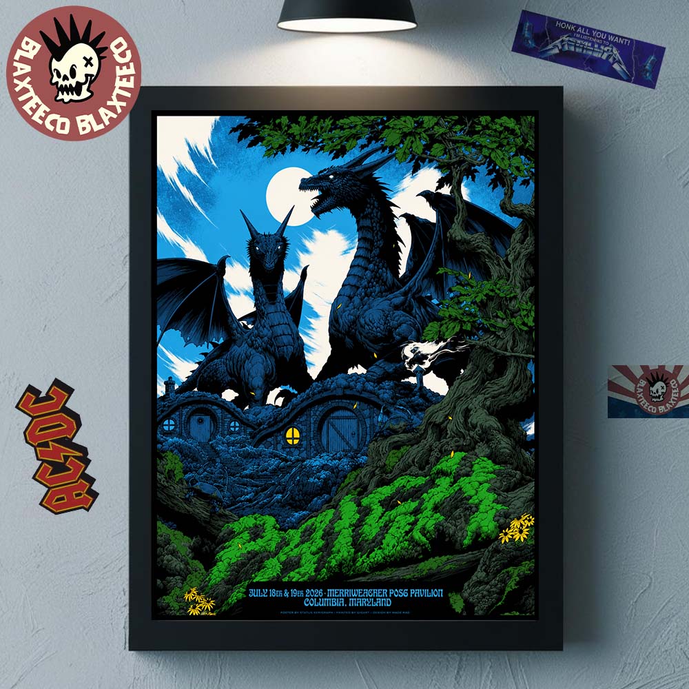 Phish Dry Goods Columbia Maryland 2026 Exclusive Event Poster At Merriweather Post Pavilion On July 18 And 19 2026 Black Dragons Home Decor Poster Canvas Phish Dry Goods Columbia Maryland 2026 Exclusive Event Poster At Merriweather Post Pavilion On July 18 And 19 2026 Black Dragons Home Decor Poster Canvas