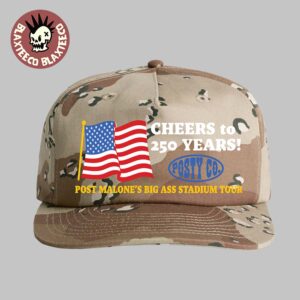 Post Malone Celebrate USA 4th Of July 2026 250 Big Ass World Tour Merch Camo Hat