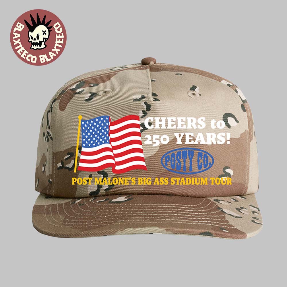 Post Malone Celebrate USA 4th Of July 2026 250 Big Ass World Tour Merch Camo Hat Post Malone Celebrate USA 4th Of July 2026 250 Big Ass World Tour Merch Camo Hat