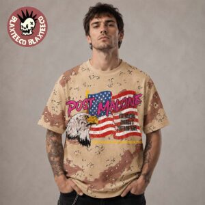 Post Malone Celebrate USA 4th Of July 2026 250 Big Ass World Tour Merch Desert Camo T-Shirt
