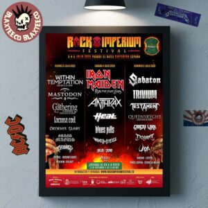 Rock Imperium Festival 2026 Lineup Poster In Cartagena Spain At Parque El Batel From 3 To 5 July 2026 Home Decor Poster Canvas
