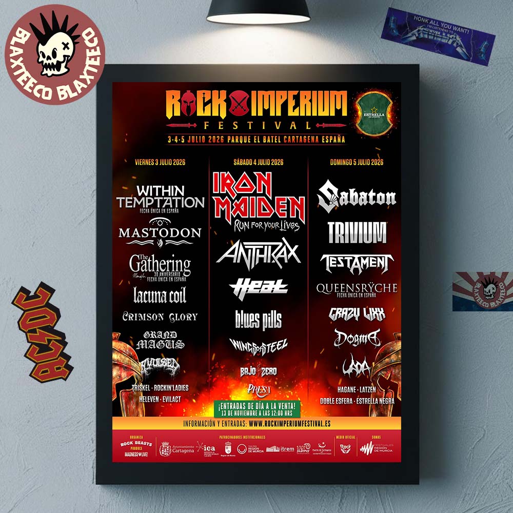 Rock Imperium Festival 2026 Lineup Poster In Cartagena Spain At Parque El Batel From 3 To 5 July 2026 Home Decor Poster Canvas Rock Imperium Festival 2026 Lineup Poster In Cartagena Spain At Parque El Batel From 3 To 5 July 2026 Home Decor Poster Canvas