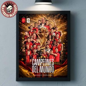 Spain National Football Team 2026 FIFA World Cup Champions Vamos Espana Campeones Del Mundo Home Decor Poster Canvas