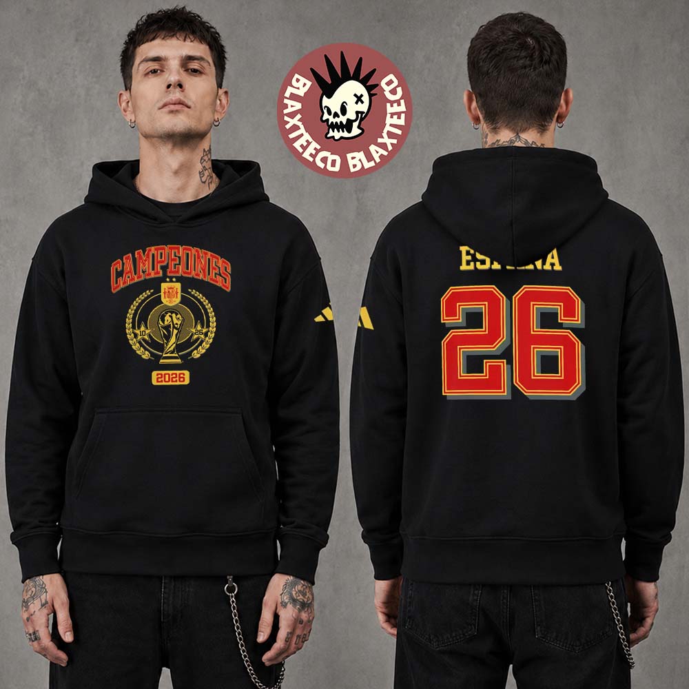 Spain National Football Team 2026 FIFA World Cup Champions Vamos Espana Campeones Adidas Hoodie Spain National Football Team 2026 FIFA World Cup Champions Vamos Espana Campeones Adidas Hoodie