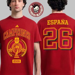Spain National Football Team 2026 FIFA World Cup Champions Vamos Espana Campeones Adidas Red T-Shirt