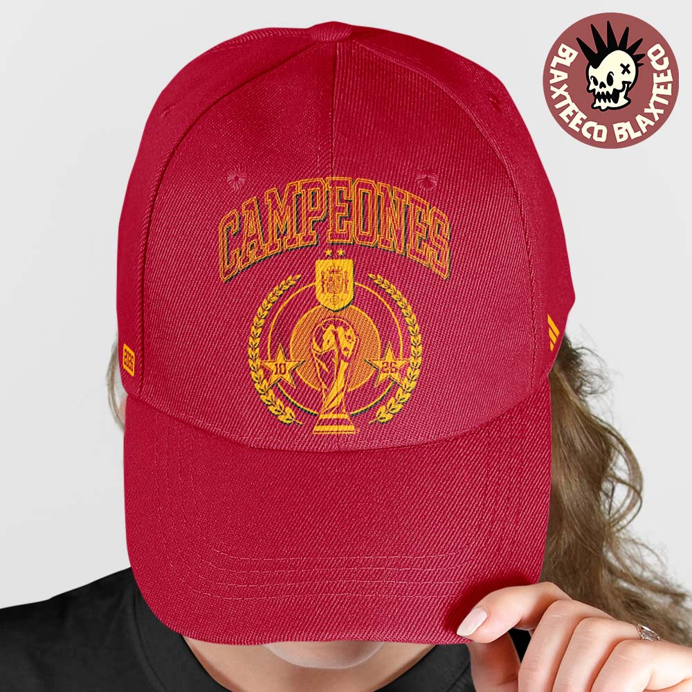 Spain National Football Team 2026 FIFA World Cup Champions Vamos Espana Campeones Trophy Adidas Red Cap Hat Snapback Spain National Football Team 2026 FIFA World Cup Champions Vamos Espana Campeones Trophy Adidas Red Cap Hat Snapback