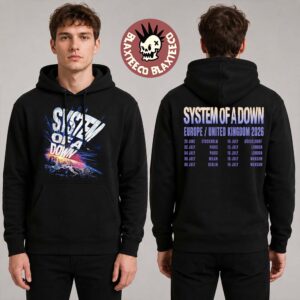 System Of A Down EU And UK Tour 2026 Merch Official Art With Dates Two Sided T-Shirt