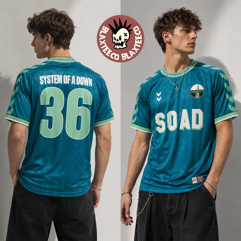 System Of A Down London UK 2026 Exclusive On 13 And 15 July 2026 Emerald Hummel Football Jersey System Of A Down London UK 2026 Exclusive On 13 And 15 July 2026 Emerald Hummel Football Jersey