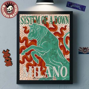 System Of A Down Milano Italy 2026 Pop Up Shop Exclusive Poster On 6 July 2026 Home Decor Poster Canvas