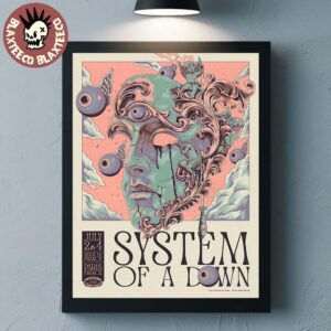 System Of A Down Paris France 2026 Specific Venue Poster At Stade De France On July 2 And 4 2026 Baroque The Phantom of the Opera Art Poster Canvas