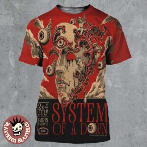System Of A Down Paris France 2026 Stade de France Pop Up Shop Venue Tour Poster On 2 And 4 July 2026 All Over Print Shirt