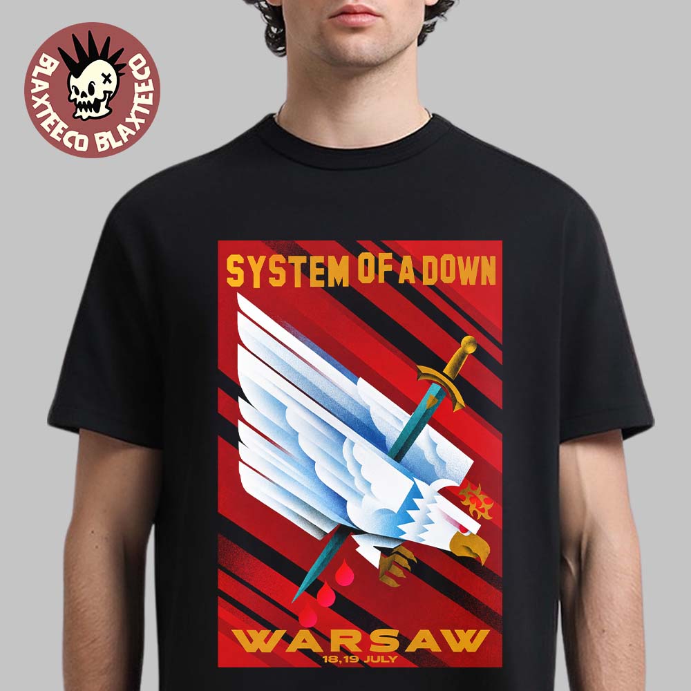 System Of A Down SOAD Warsaw Poland 2026 Exclusive Venue Poster At PGE Narodowy On 18 And 19 July 2026 T-Shirt System Of A Down SOAD Warsaw Poland 2026 Exclusive Venue Poster At PGE Narodowy On 18 And 19 July 2026 T-Shirt