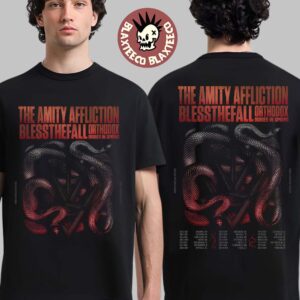 The Amity Affliction 2026 House Of Cards USA Tour Schedule Dates With Bless The Fall Orthodox And Buried In Spring T-Shirt